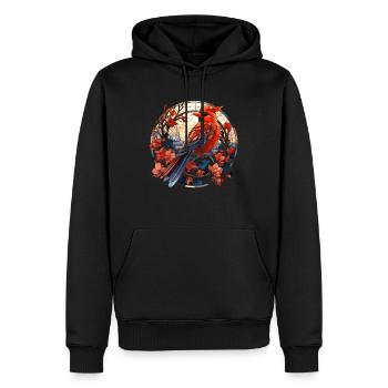 Rotkardinal Kardinal Vogel - Männer Premium Bio Hoodie - Schwarz - Vorne - Nico (187cm)