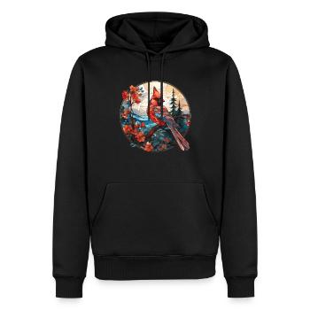 Rotkardinal Kardinal Vogel - Männer Premium Bio Hoodie - Schwarz - Vorne - Nico (187cm)