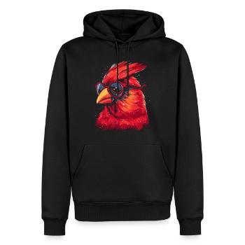 Rotkardinal Kardinal Vogel - Männer Premium Bio Hoodie - Schwarz - Vorne - Nico (187cm)