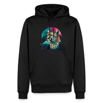 Cheetah Gepard - Männer Premium Bio Hoodie - Schwarz - Vorne - Nico (187cm)
