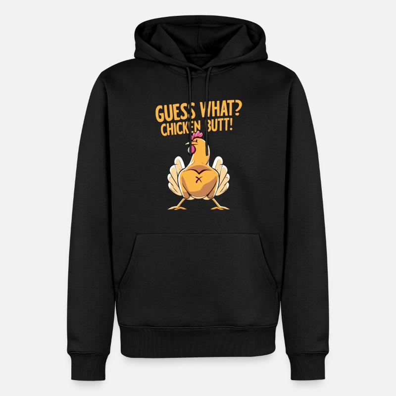 Devinez quel mégot de poulet - Sweat à capuche Premium bio Homme - noir
