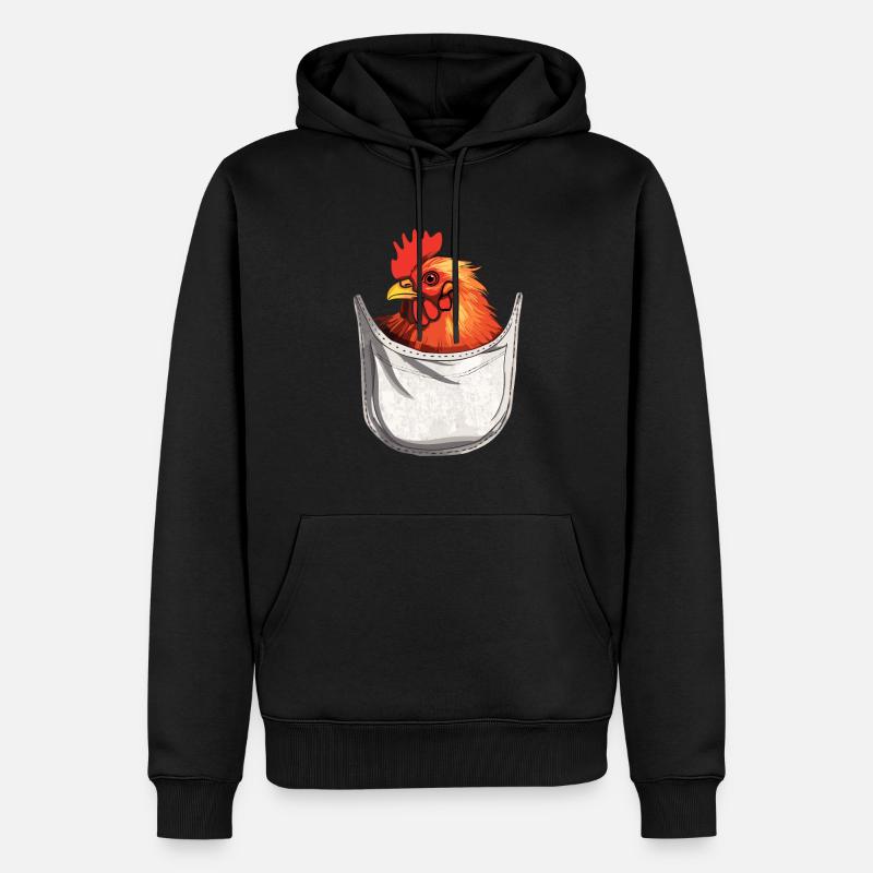 Poulet en poche - Sweat à capuche Premium bio Homme - noir