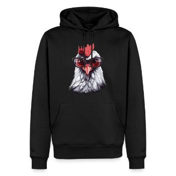 Chicken Brille - Männer Premium Bio Hoodie - Schwarz - Vorne - Nico (187cm)
