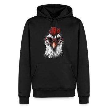 Chicken Brille - Männer Premium Bio Hoodie - Schwarz - Vorne - Nico (187cm)