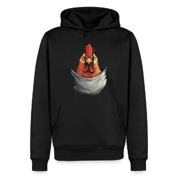 Chicken In Pocket - Men’s Premium Organic Hoodie - black - Front - Nico (187cm)