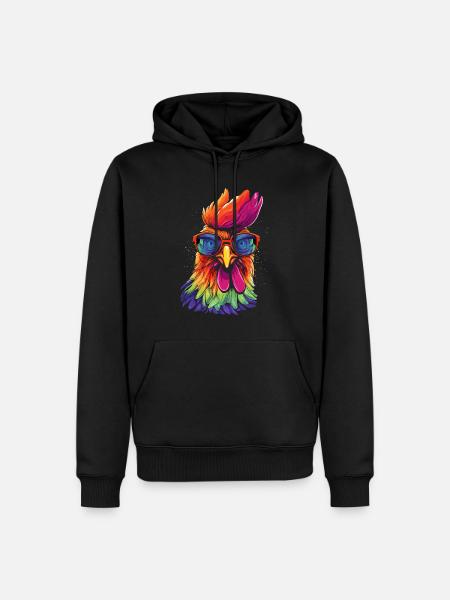 Chicken Sonnenbrille - Männer Premium Bio Hoodie - Schwarz