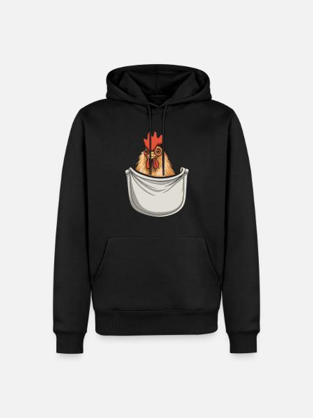 Chicken In Pocket - Männer Premium Bio Hoodie - Schwarz