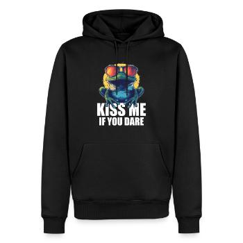 Frosch - Männer Premium Bio Hoodie - Schwarz - Vorne - Nico (187cm)