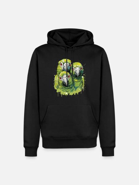 Budgie Parakeet - Men’s Premium Organic Hoodie - black