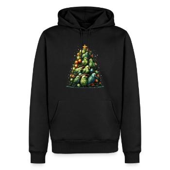 Perruche Perruche Noël - Sweat à capuche Premium bio Homme - noir - Devant - Nico (187cm)