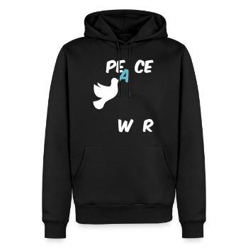Stop War Peace Statement mit Friedenstaube - Männer Premium Bio Hoodie - Schwarz - Vorne - Nico (187cm)