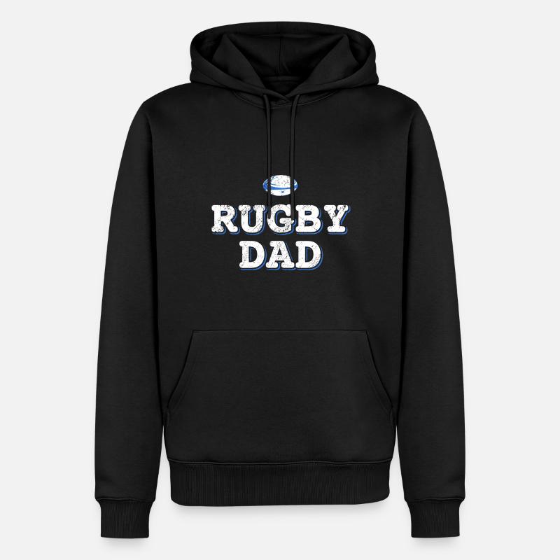 RUGBY PAPA - Sweat à capuche Premium bio Homme - noir