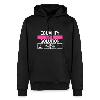 Professorin Steminist Designs für Equality Stem - Männer Premium Bio Hoodie - Schwarz - Vorne - Nico (187cm)