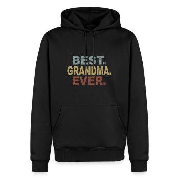 Grand-père grands-parents idée cadeau disant - Sweat à capuche Premium bio Homme - noir - Devant - Nico (187cm)
