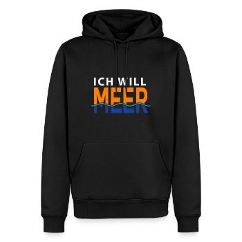 Ich will meer - Männer Premium Bio Hoodie - Schwarz - Vorne - Nico (187cm)