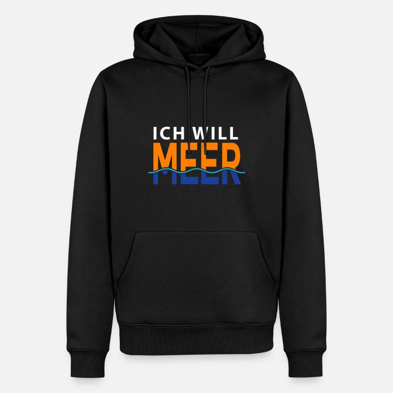Ich will meer - Männer Premium Bio Hoodie - Schwarz