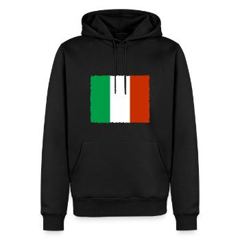 Drapeau italien vintage drapeau italien look usé - Sweat à capuche Premium bio Homme - noir - Devant - Nico (187cm)