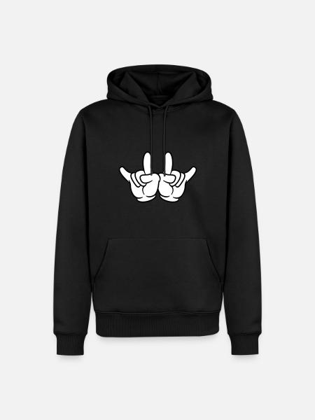 hand party comic - Männer Premium Bio Hoodie - Schwarz