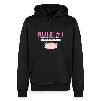 Conception de fabrication de savon pour les conceptions de fabricants de savon - Sweat à capuche Premium bio Homme - noir - Devant - Nico (187cm)