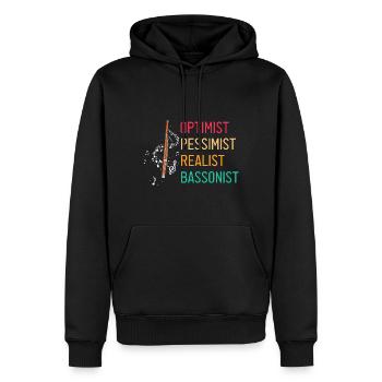 Basson pour basson anches et bassoniste - Sweat à capuche Premium bio Homme - noir - Devant - Nico (187cm)