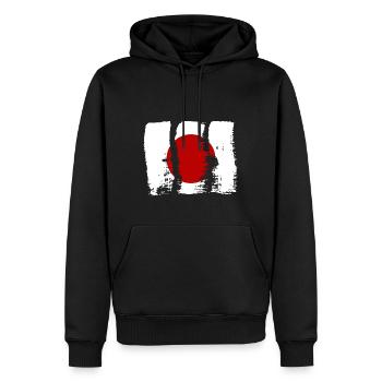 Japan Flagge Used Look Nihon Japanische Fahne - Männer Premium Bio Hoodie - Schwarz - Vorne - Nico (187cm)