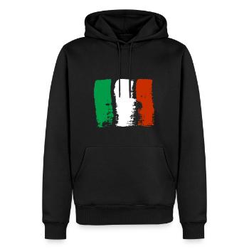 Drapeau de l’Italie Drapeau italien vintage Look vieilli - Sweat à capuche Premium bio Homme - noir - Devant - Nico (187cm)