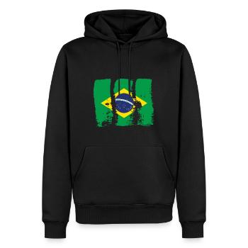 Drapeau du Brésil Drapeau de l’Amérique du Sud - Sweat à capuche Premium bio Homme - noir - Devant - Nico (187cm)