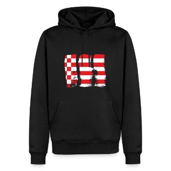 Bremen Flagge Bremer Fahne - Männer Premium Bio Hoodie - Schwarz - Vorne - Nico (187cm)