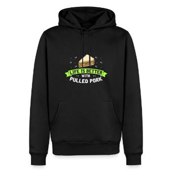 Food Love Sandwich Baguette Ketchup - Sweat à capuche Premium bio Homme - noir - Devant - Nico (187cm)