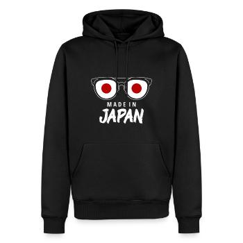 Japan Flagge Sonnenbrille Nihon Japanische Fahne - Männer Premium Bio Hoodie - Schwarz - Vorne - Nico (187cm)