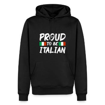 Drapeau de l’Italie Drapeau italien Vintage Look vieilli - Sweat à capuche Premium bio Homme - noir - Devant - Nico (187cm)