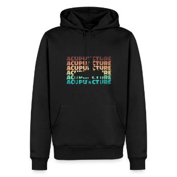 Acupuncture Acupuncteur - Sweat à capuche Premium bio Homme - noir - Devant - Nico (187cm)