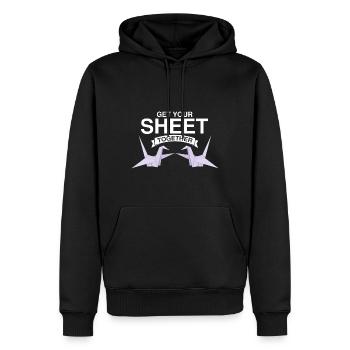 Conception d'origami Kirigami coloré - Sweat à capuche Premium bio Homme - noir - Devant - Nico (187cm)