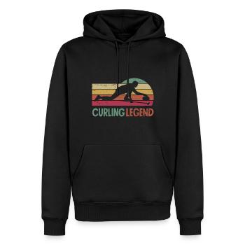 Joueur de curling Curler Curling Legend - Sweat à capuche Premium bio Homme - noir - Devant - Nico (187cm)