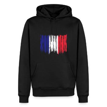 Frankreich Flagge Used Look Französische Fahne - Männer Premium Bio Hoodie - Schwarz - Vorne - Nico (187cm)