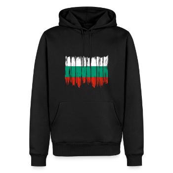 Drapeau de la Bulgarie Drapeau bulgare Sables d’or - Sweat à capuche Premium bio Homme - noir - Devant - Nico (187cm)