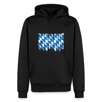 Drapeau de Bavière utilisé Look drapeau bavarois Vintage - Sweat à capuche Premium bio Homme - noir - Devant - Nico (187cm)