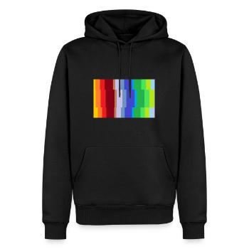 Bunte Struktur - Männer Premium Bio Hoodie - Schwarz - Vorne - Nico (187cm)