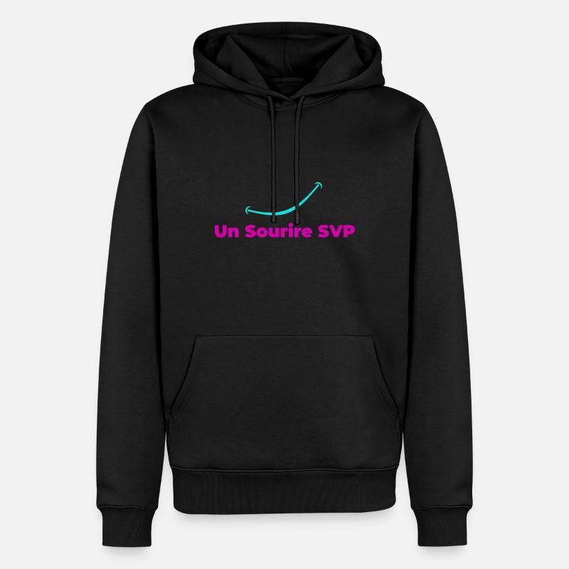 Un sourire svp! - Sweat à capuche Premium bio Homme - noir