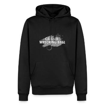 Démolition et rénovation de maisons - Sweat à capuche Premium bio Homme - noir - Devant - Nico (187cm)