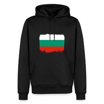 Drapeau de la Bulgarie Drapeau bulgare Sables d’or - Sweat à capuche Premium bio Homme - noir - Devant - Nico (187cm)
