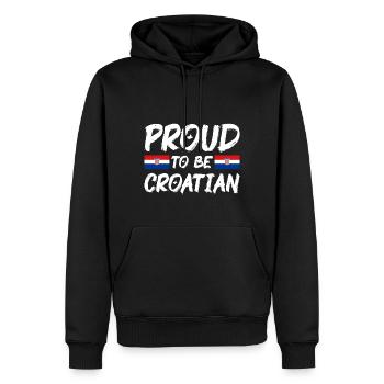 Drapeau de la Croatie Adriatique Zagreb Drapeau croate - Sweat à capuche Premium bio Homme - noir - Devant - Nico (187cm)