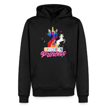 2ème anniversaire Fille - Sweat à capuche Premium bio Homme - noir - Devant - Nico (187cm)