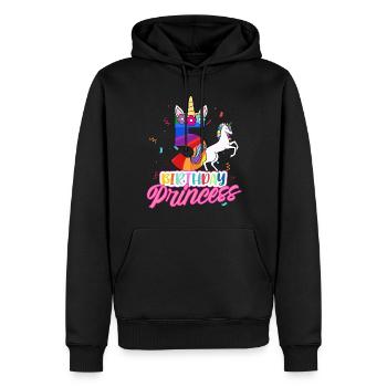 Fille du 5ème anniversaire - Sweat à capuche Premium bio Homme - noir - Devant - Nico (187cm)