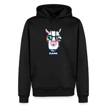 Lama - Men’s Premium Organic Hoodie - black - Front - Nico (187cm)