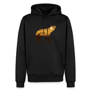 Safari hyène - Sweat à capuche Premium bio Homme - noir - Devant - Nico (187cm)