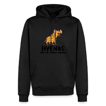 Hyène - Sweat à capuche Premium bio Homme - noir - Devant - Nico (187cm)