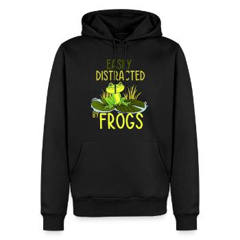 Frosch - Männer Premium Bio Hoodie - Schwarz - Vorne - Nico (187cm)