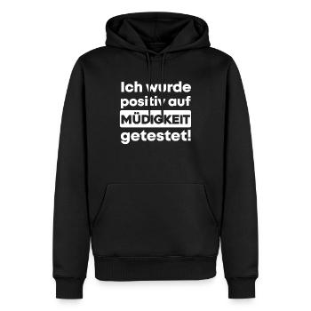 Lustiger Spruch Müdigkeit Faultier - Männer Premium Bio Hoodie - Schwarz - Vorne - Nico (187cm)