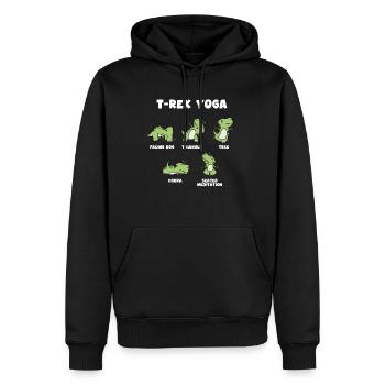 T rex Yoga geschenk - Männer Premium Bio Hoodie - Schwarz - Vorne - Nico (187cm)